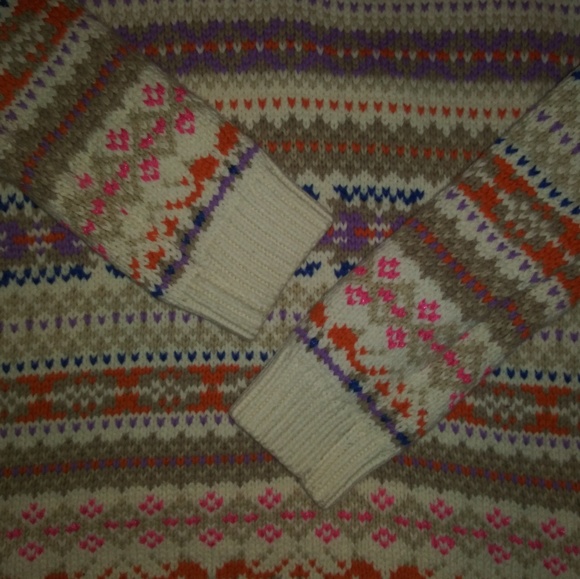 Lauren Ralph Lauren Chunky Fair Isle Sweater Nordic Print Winter Size Large - Picture 6 of 8